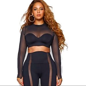 Adidas x IVY PARK Mesh Long Sleeve Crop Top | Black Pack